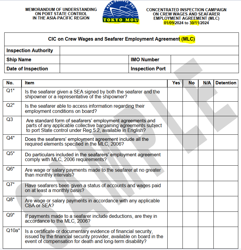 2024년 PSC CIC CHECKLIST