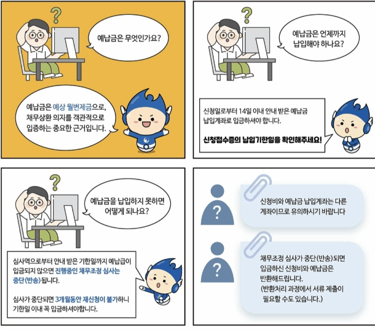 25년 3월 신청부터 신속채무조정, 개인워크아웃 예납금 필수입니다!